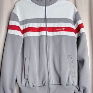 Adidas Gray and Red Track Jacket